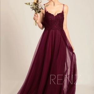 Wine bridesmaids/prom dress size